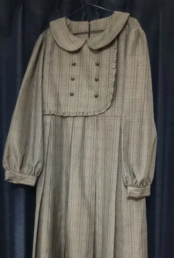 시마무라 미나카타 유이 콜라보 타탄 체크 체크 무늬 긴팔 원피스