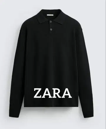 미사용 새상품 ZARA 소프트 니트 피케 셔츠 블랙 S