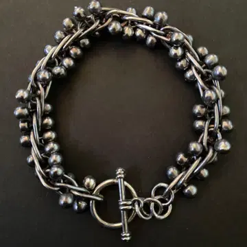 빈티지 멕시코 실버 펄 DNA 링크 팔찌