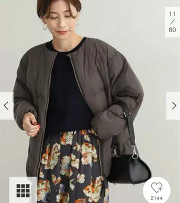 어반 리서치 도어스 노카라 미들 블루종 차콜 그레이