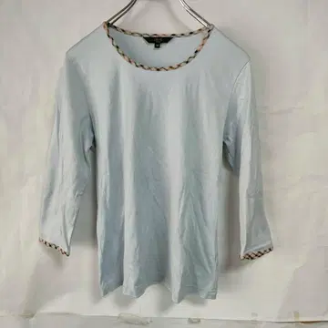 DAKS 닥스 7부 소매 티셔츠 면 소재 무지 라이트 블루 사이즈 38