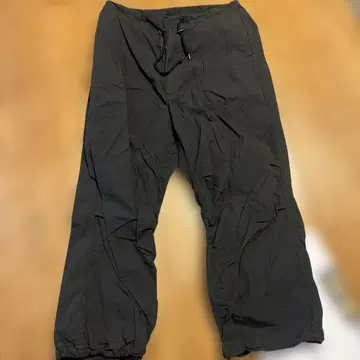 BEAMS 블랙 워크 팬츠 드로 코드 지퍼 포함