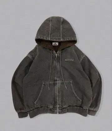 CENTIMETER 후드 부착 데님 자켓 다크 브라운