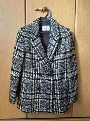 [ 새상품급 ] sheller 울 체크 트위드 자켓 코트