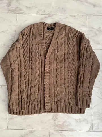 AZUL by moussy 케이블 니트 가디건 F