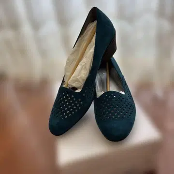 에메랄드색 다크 틸 스웨이드 메쉬 하이힐