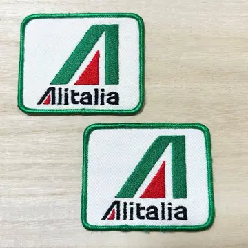 Alitalia 알리탈리아 항공 빈티지 자수 로고 와펜 2개 세트