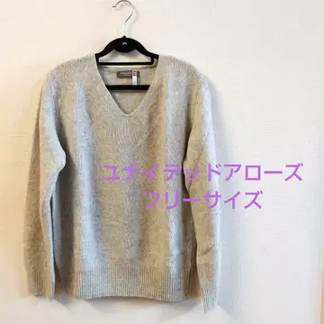 유나이티드 애로우즈 V넥 스웨터 그레이 프리 사이즈