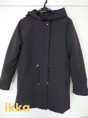 ikka 발수 코트 후드 라이너 포함 블랙