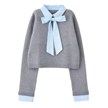 LILLIAN CARAT 보타이 리본 도킹 니트