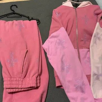 unknown jewel 후드티 셋업 pink