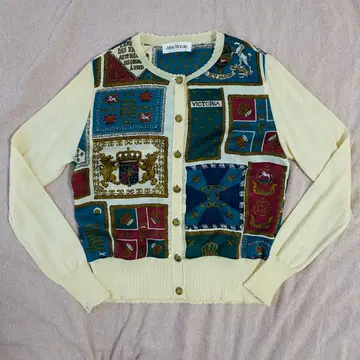 [초레어] Jane Marple Royal Flag 가디건 화이트