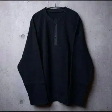 키네마 와플 헨리넥 셔츠 블랙 M