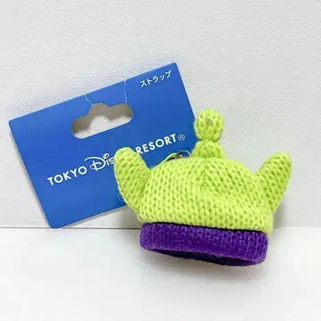 디즈니 리조트 토이스토리 리틀 그린멘 니트 모자 스트랩