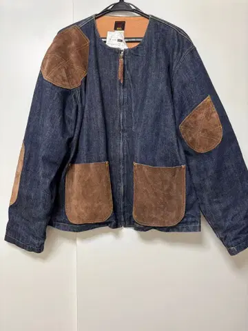 네펜데스 hoggs 스웨이드 패치 데님 자켓