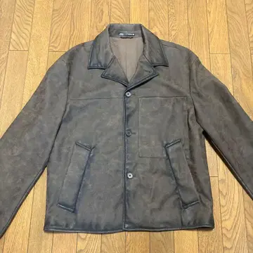 ZARA 브라운 페이크 레더 자켓