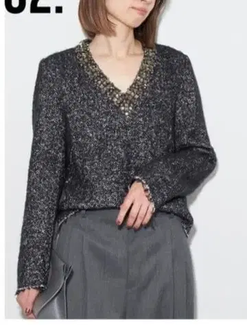 비쥬 트위드 상의 플라주 plage