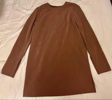 LAGNAMOON 브라운 긴팔 미니 원피스