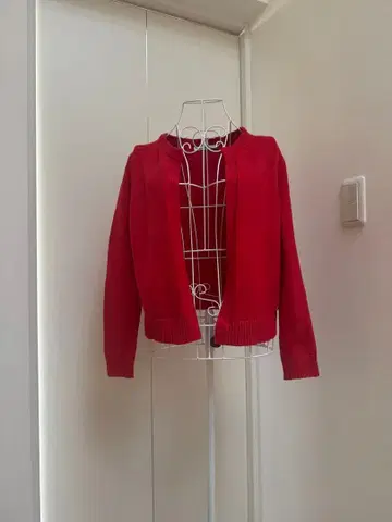 폭시 뉴욕 38 빨간색 긴팔 가디건