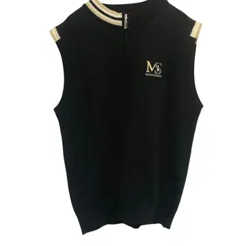 MUNSINGWEAR 니트 베스트 하프 지퍼 골프 ( L ) 블랙