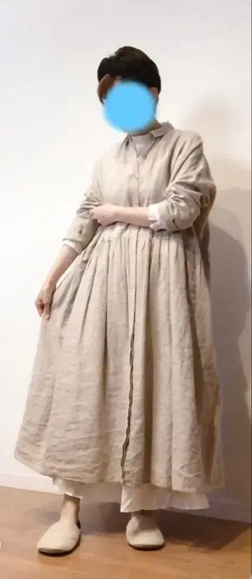 사만사 모스모스 린넨 울 기모 텔레데란 원피스