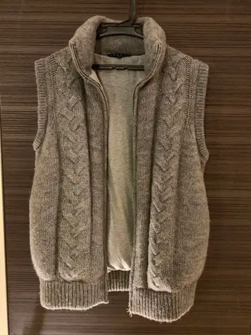 theory 케이블 니트 집업 베스트 36 그레이