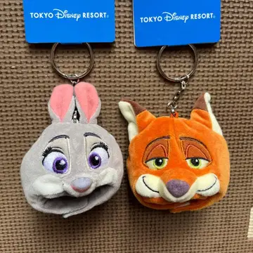 디즈니 닉 & 주디 팬캡 키체인 세트 주토피아