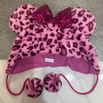 디즈니 레오파드 무늬 팬캡 핑크