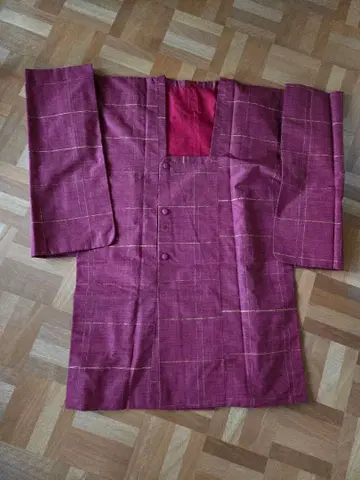 와인 레드 체크 무늬 겉옷