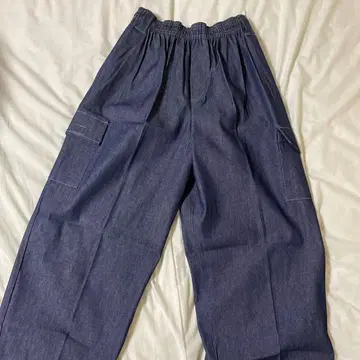 GML 다크 블루 카고 팬츠 허리밴딩