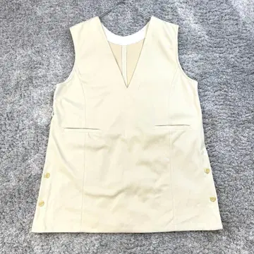 카스타네 [ F ] 베이지 베스트 튜닉 V넥 사이드 버튼 가을/겨울