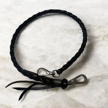 블랙 가죽 지갑 체인 천연 가죽