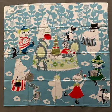[ 무민 ] 손수건 파티 패턴 블루