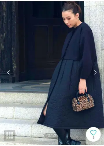 새상품 고베 레터스 벌룬 슬리브 퀼팅 자켓 블랙