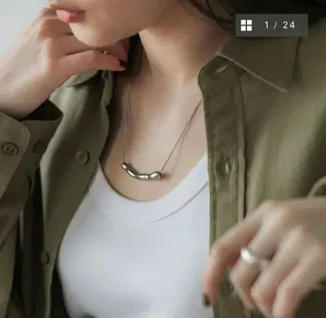 crewre 크루레 웨이비 조절 가능 목걸이 실버