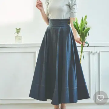 [ 새상품급 ] Noela 데님 플레어 스커트 인디고