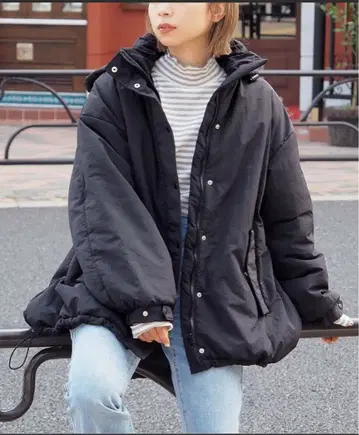 [ 2WAY ] 나일론 충전솜 후드 블루종