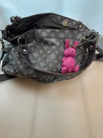 그레이의 무늬가 들어간 숄더백