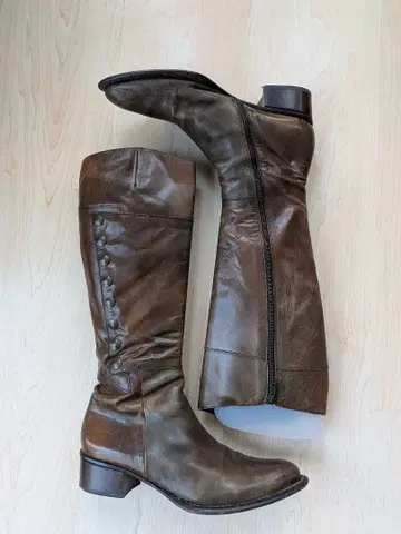 FRANCO MARTINI 앤티크 브라운 롱 부츠 38