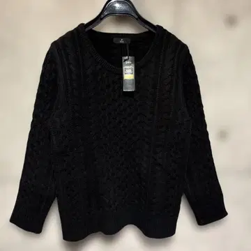 [ INED ] 울 100% 블랙 케이블 니트 사이즈 13