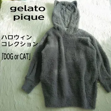 젤라또피케 할로윈 한정판 복슬복슬 후드티 고양이 귀 포함 F 사이즈