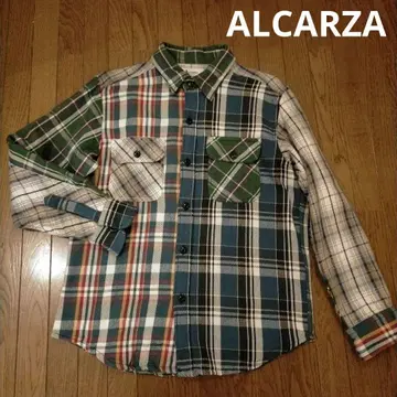 ALCARZA 헤비 플란넬 체크 무늬 긴팔 셔츠 셔츠 자켓