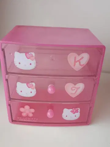 HELLO KITTY 3단 서랍 수납 박스 헤이세이 레트로
