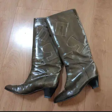 빈티지 에나멜 부츠 이탈리아제 알파벳 패턴