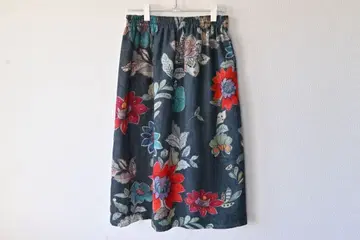 크라프트 히로 보태니컬 무늬 플레어 스커트