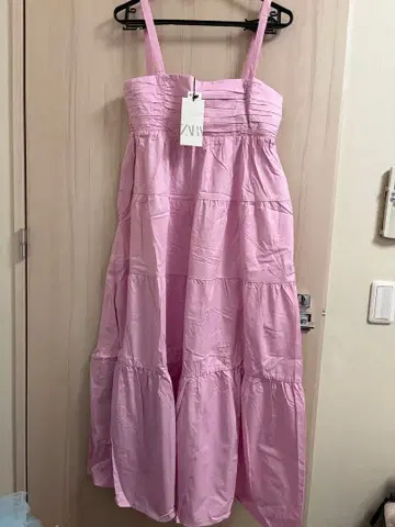 ZARA 핑크 맥시 원피스 미사용 새상품 L 사이즈