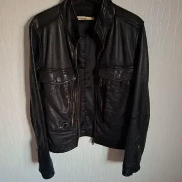 RHYME 블랙 가죽 자켓