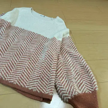 eur3 헤링본 패턴 스웨터 빅 사이즈