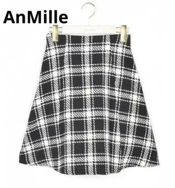 AnMille 안미르 트위드 체크 미니 SK 플레어 스커트