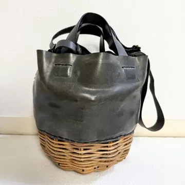 에바고스 2way 동동이 오일 숄더 가죽 바스켓백 대 블랙